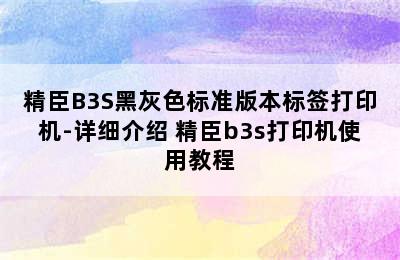 精臣B3S黑灰色标准版本标签打印机-详细介绍 精臣b3s打印机使用教程